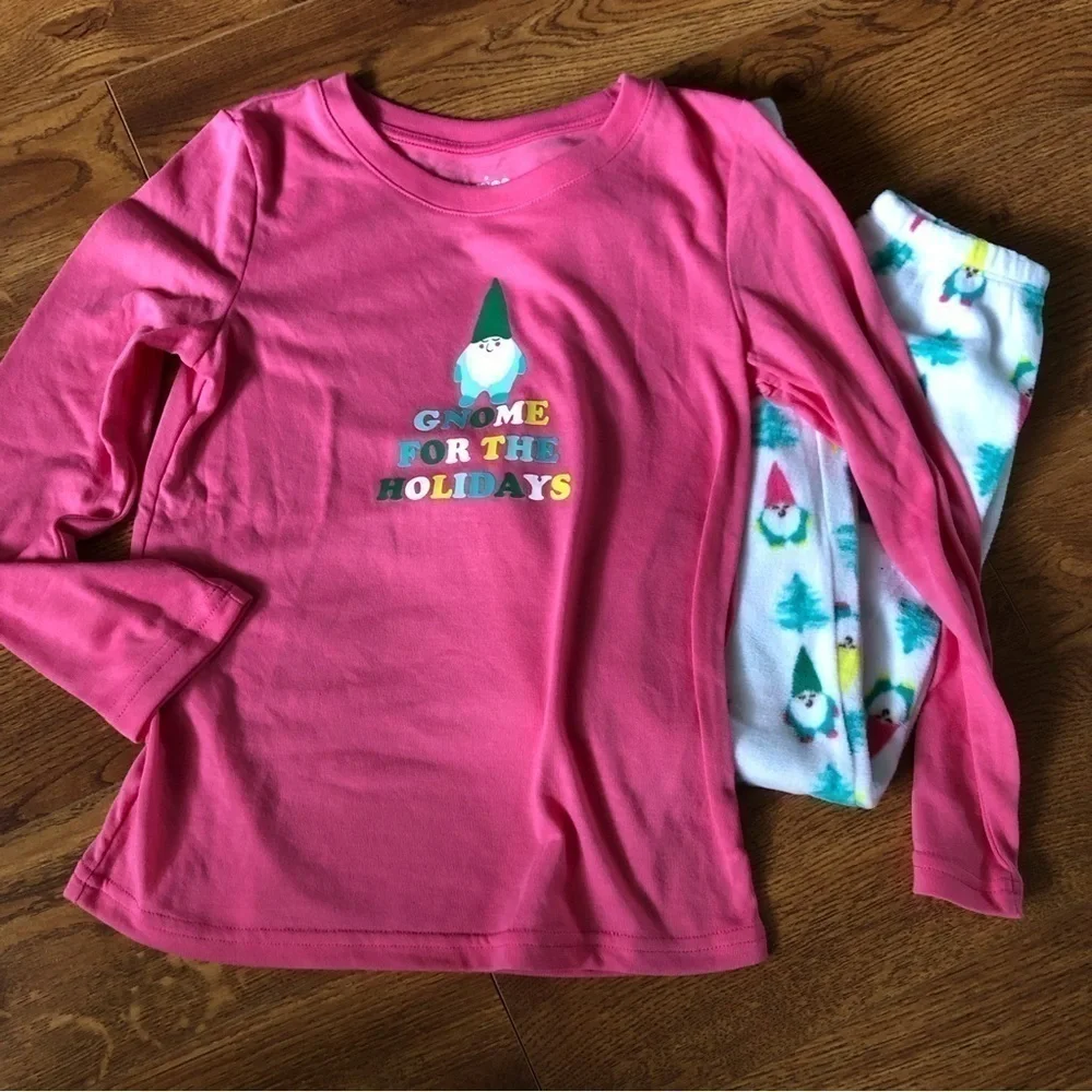 Jammies for your Families winter Gnome For the Holidays 2pc Pj set in size 6